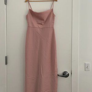 BHLDN Anthropologie CALI SATIN CHARMEUSE MIDI DRESS size 10
